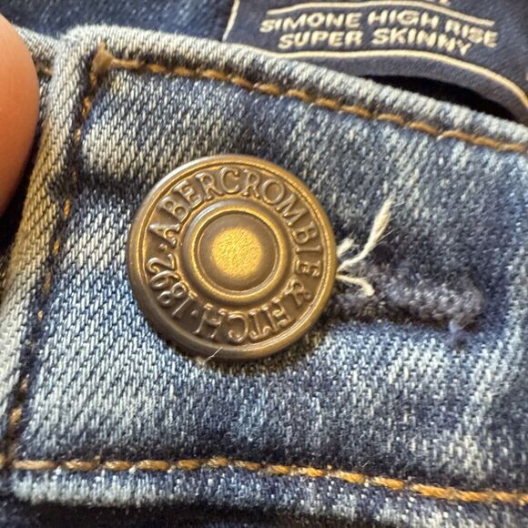 Abercrombie & Fitch Jeans Size 24/00S Simone High Rise Super Skinny Distressed - Picture 4 of 11